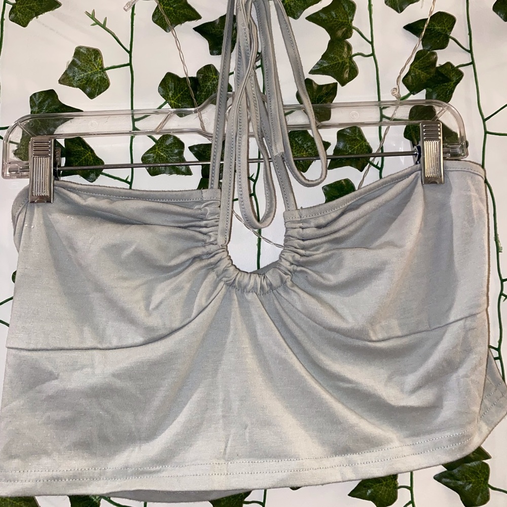 Halter Neck Cropped Tie Top